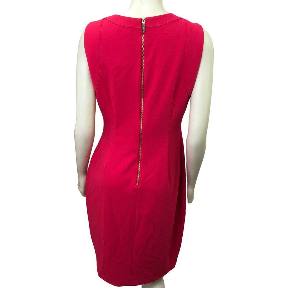 CALVIN KLEIN SHEATH CUT OUT FRONT crepe scuba‎ DRESS SIZE 10 - Picture 5 of 6